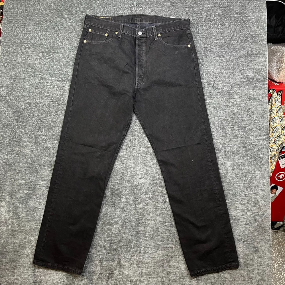 Levi's 501 Jeans Men 38x32 Black Good Vintage USA Made Button Fly Straight